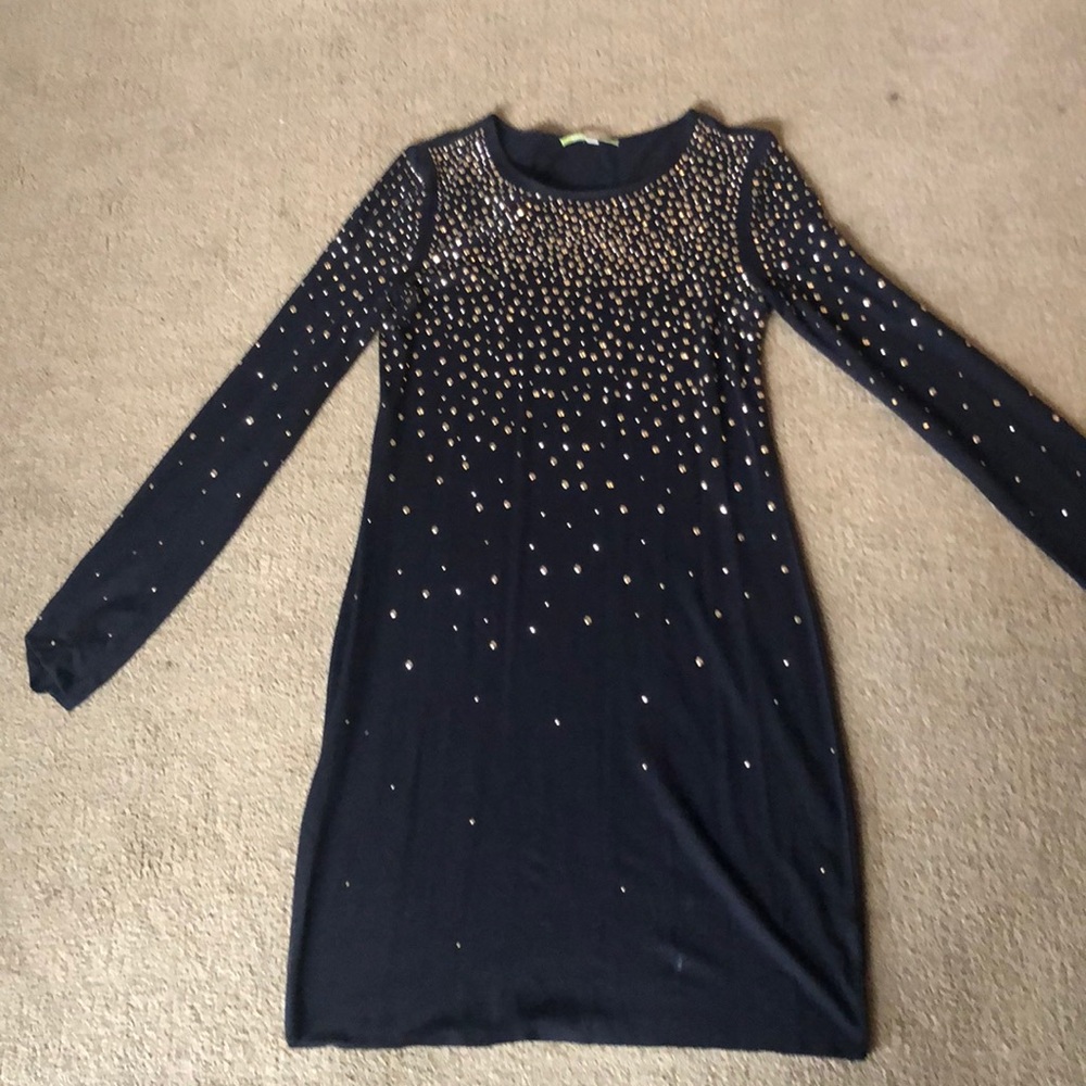 Gianni Bini Mini Black and Gold NYE Party Dress
